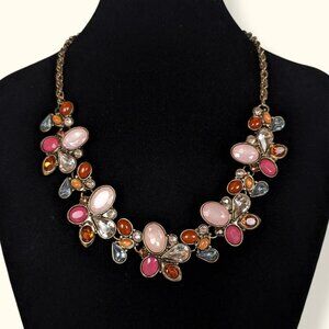 (2/$20) Vintage Pink Stone State3ment Necklace